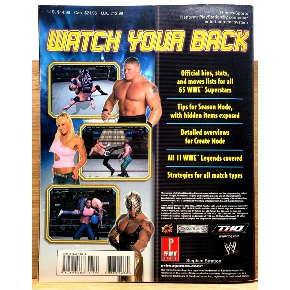 WWE Smackdown! Here Comes the Pain Prima Official Strategy Guide Sony PS2 THQ